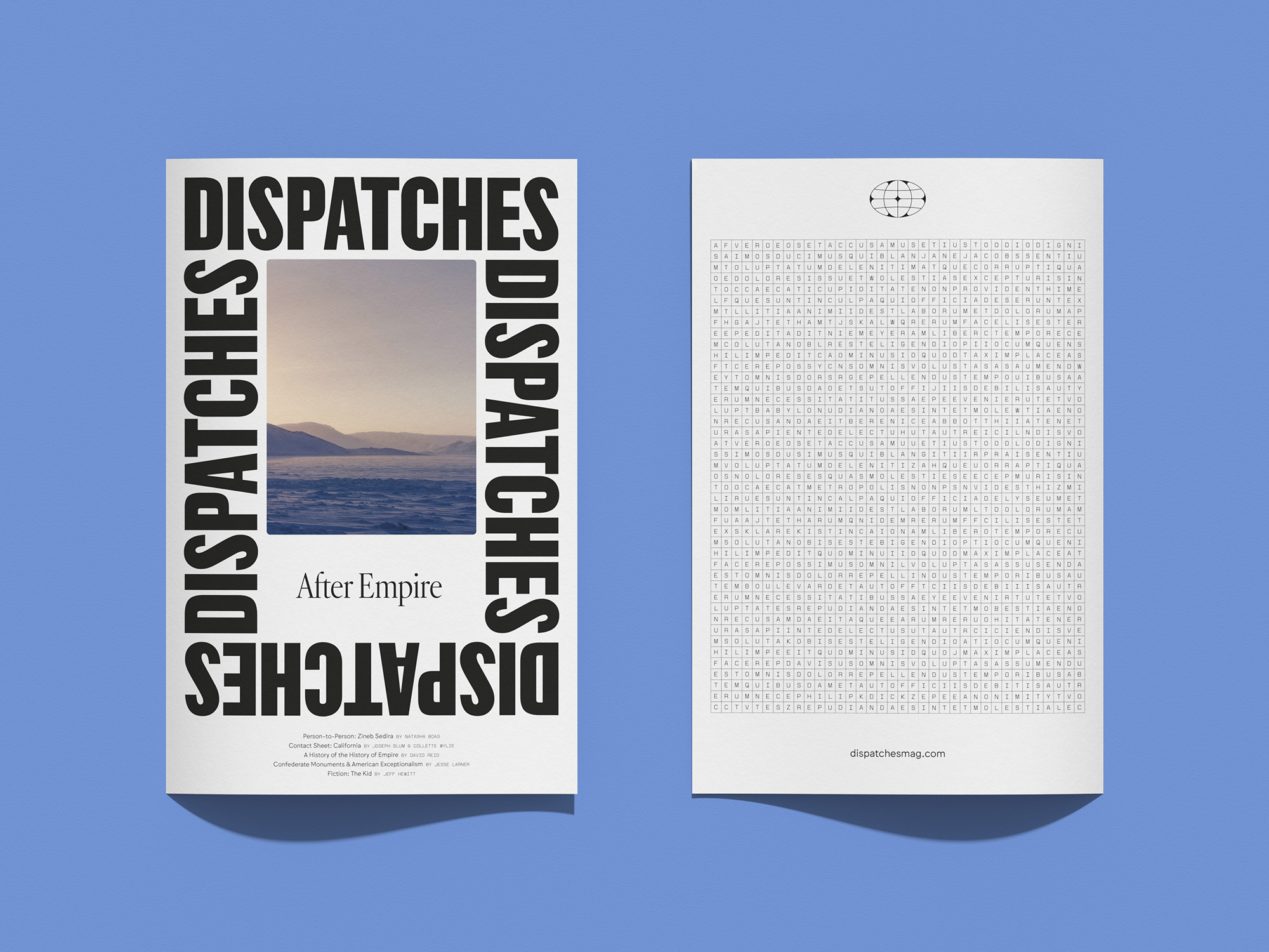 Gabe Ferreira: Dispatches Magazine — Cover and back cover. Photo by Alexi Hobbs.