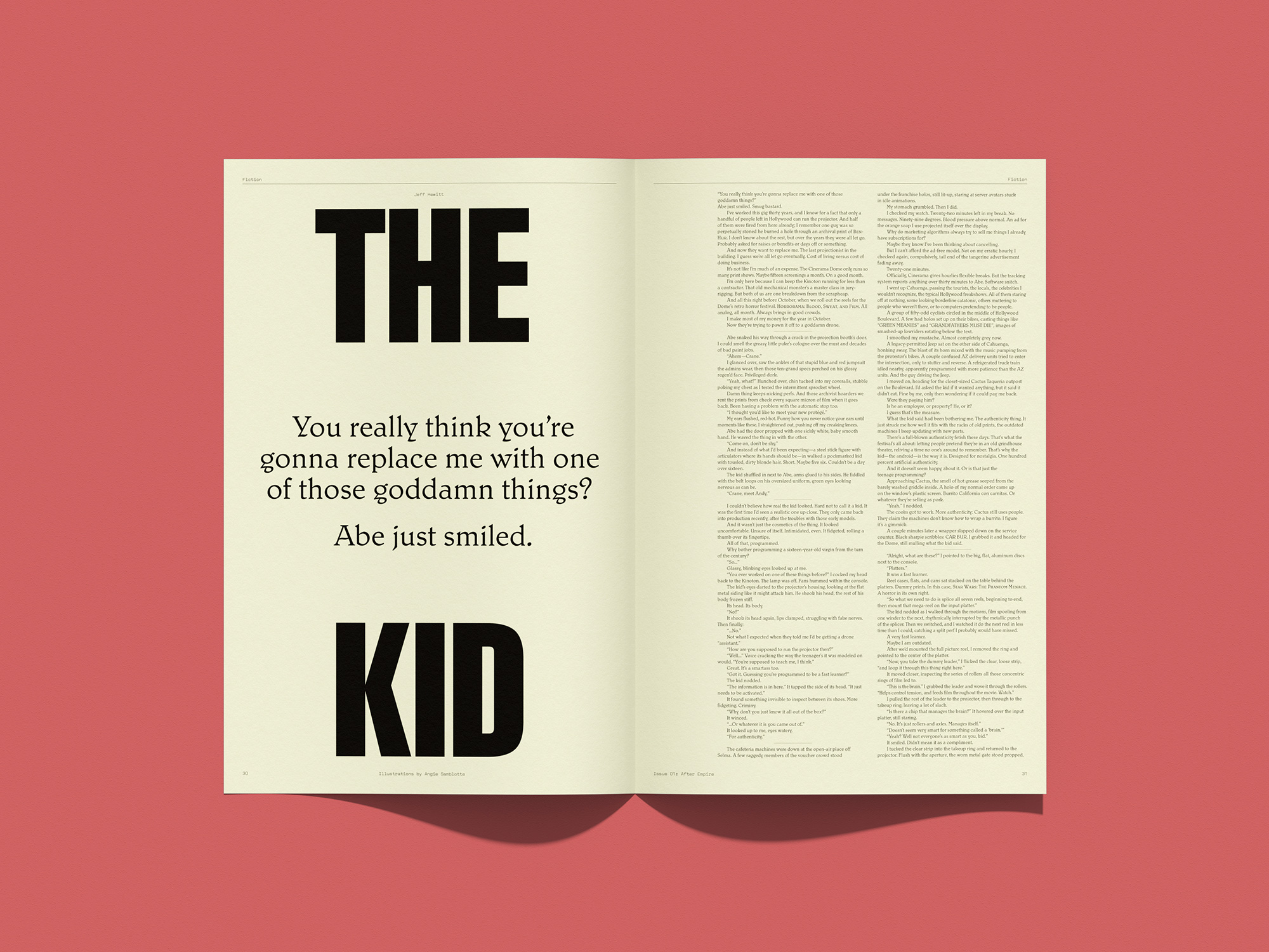Gabe Ferreira: Dispatches Magazine — Typographic story opener for the Jeff Hewitt’s fiction piece, “The Kid.”