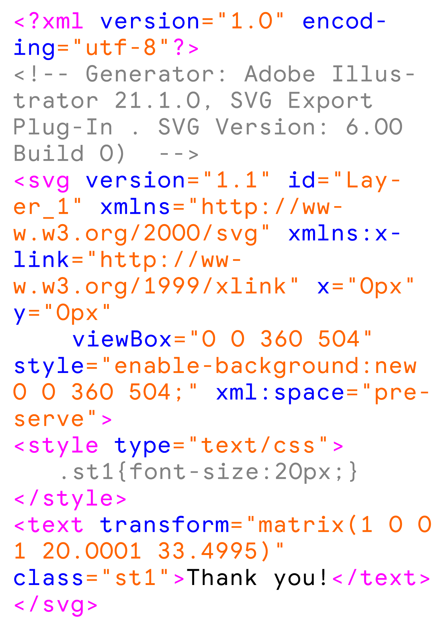 Gabe Ferreira: Google Thank You Cards — SVG code.