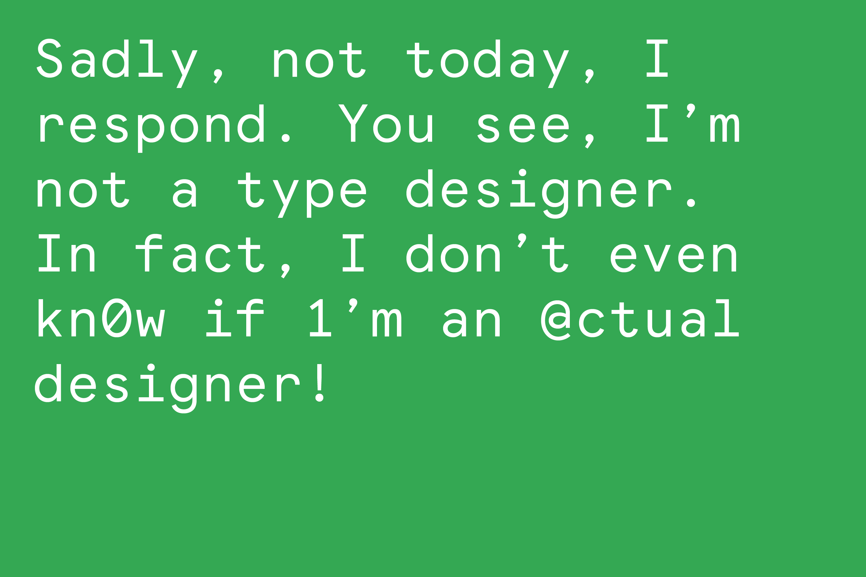 Gabe Ferreira: Googolplex Mono — Sample words (part 4).