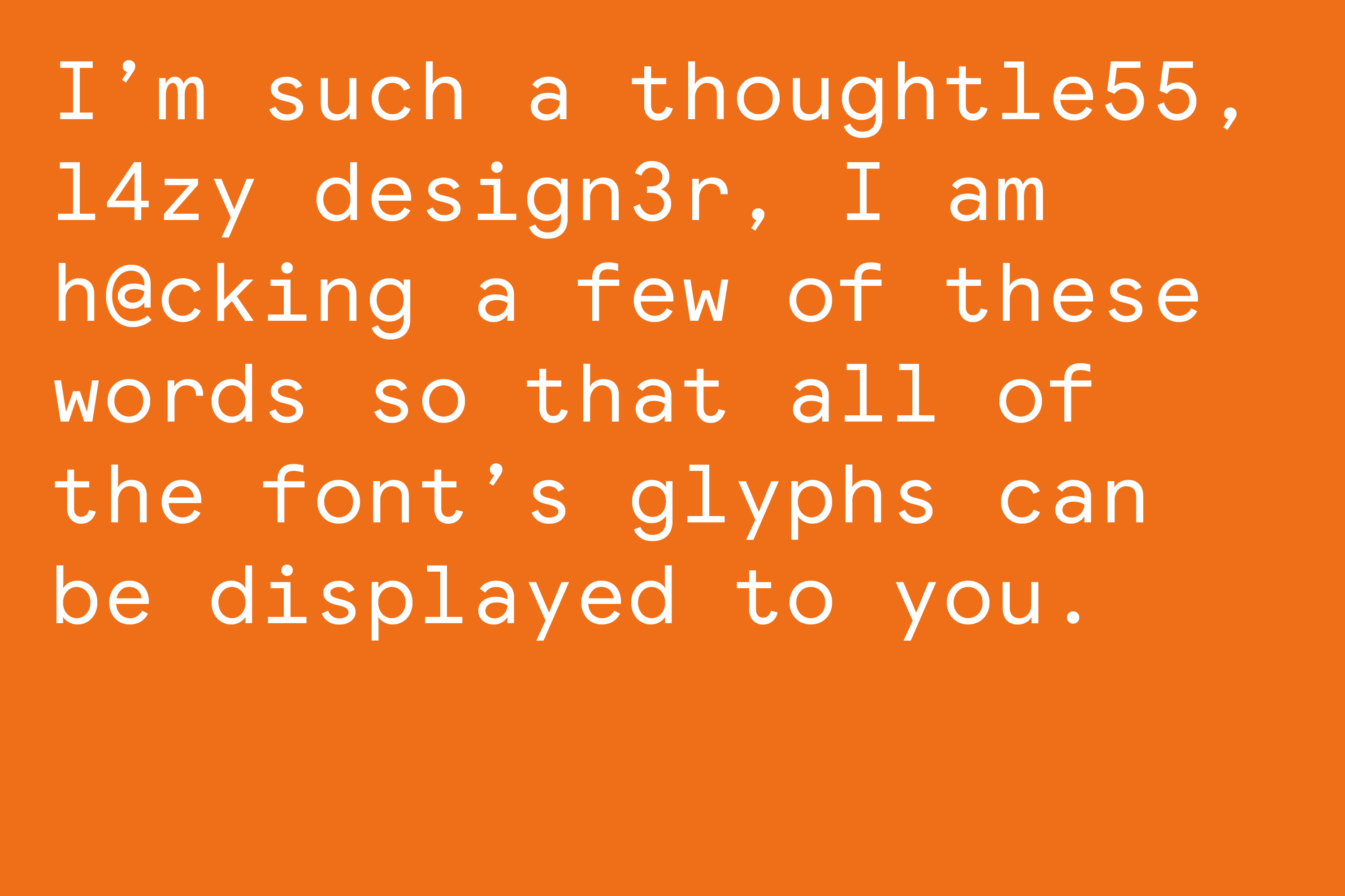 Gabe Ferreira: Googolplex Mono — Sample words (part 5).