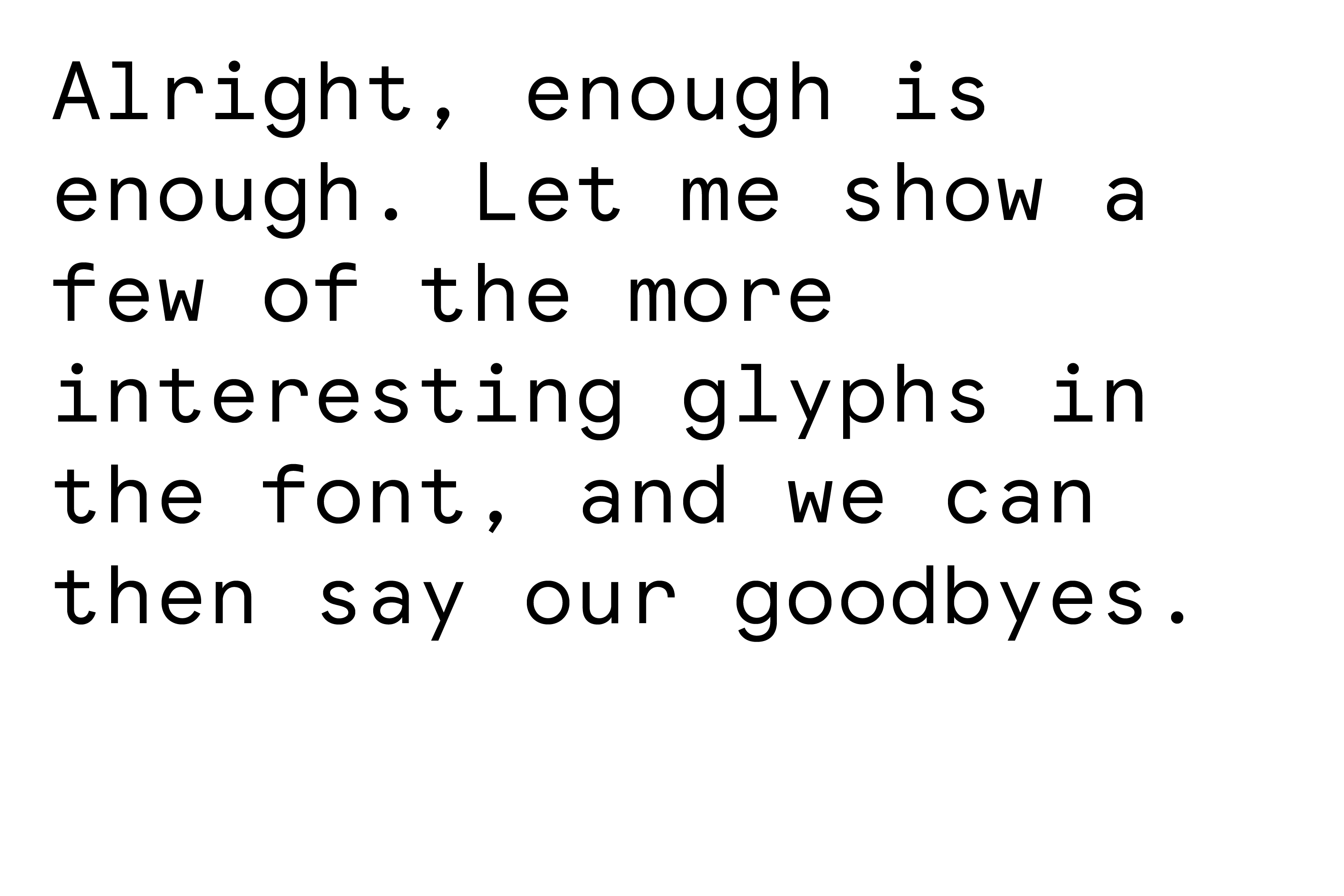 Gabe Ferreira: Googolplex Mono — Sample words (part 11).