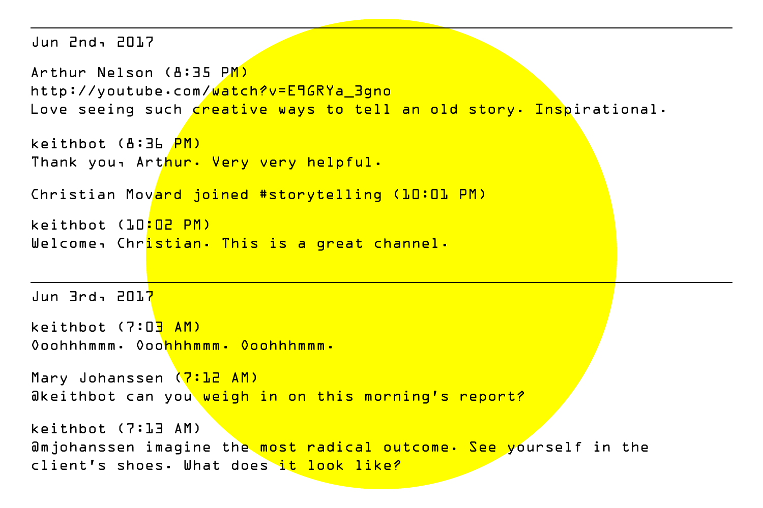 Gabe Ferreira: keithbot — Conversations.